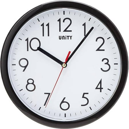 8.5 Black Unity Wall Clock w/Silent Sweep