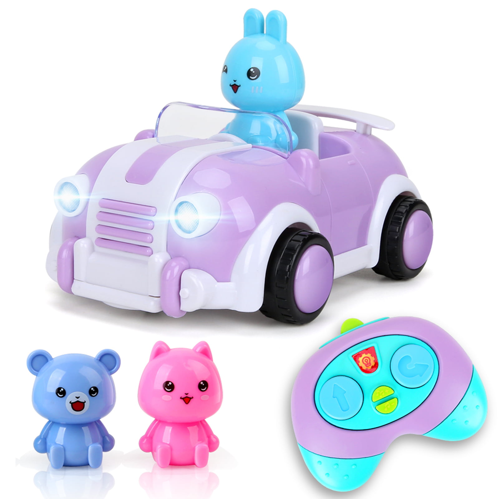 Little Kids RC Car, Driving with Music Flashing Headlights for Babies  Toddlers Kids Boys Girls 