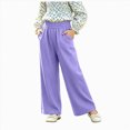 thumbnail image 4 of WXFAZCVU Toddler Girls Fleece Sweatpants Elastic Joggers Wide Leg Baggy Pants with Pockets Size 3-4 Years, 4 of 4