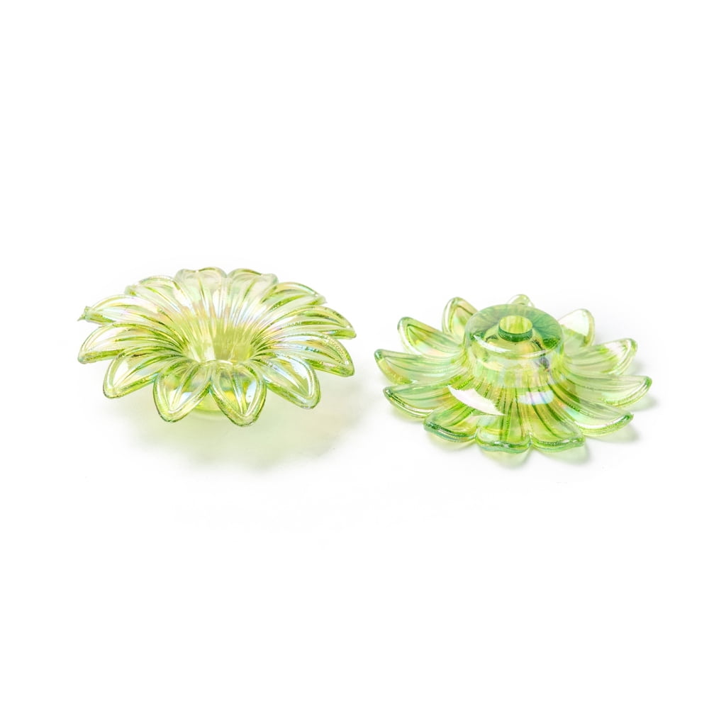 500 g Transparent Acrylic Beads AB color Flower Mixed color 34x34x9mm Hole: 4mm 260pcs/500g