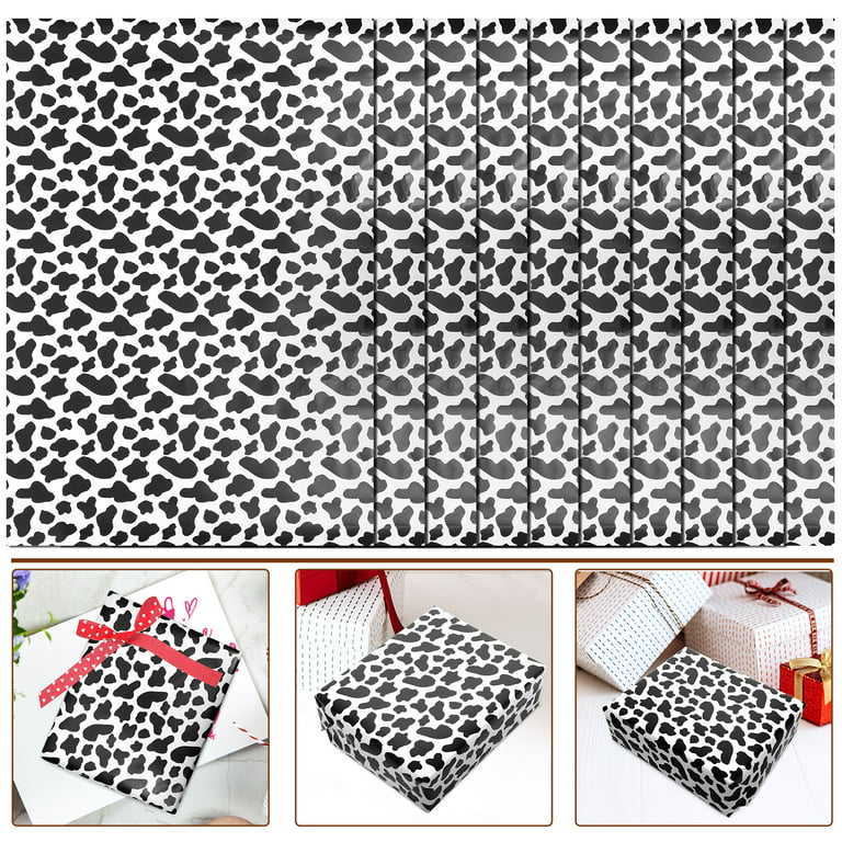 10pcs Cow Print Wrapping Paper Festival Gift Wrapping Paper