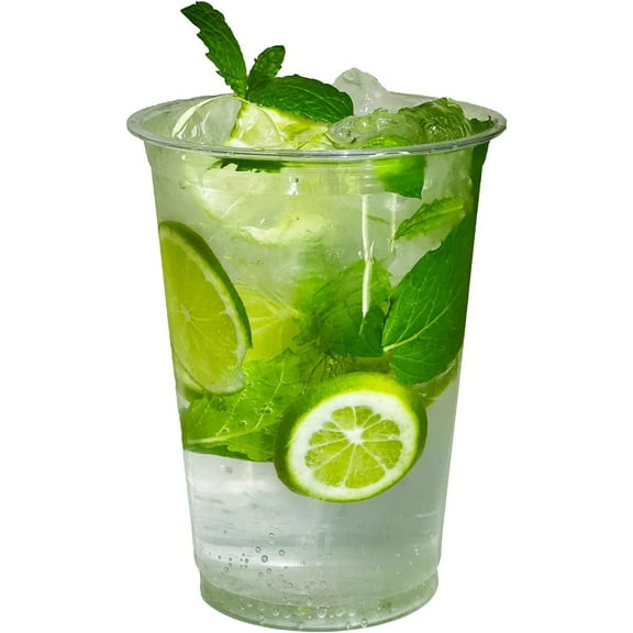 32 oz Plastic Cups | Clear Plastic Disposable Pet Cups | Crystal Clear Cup | Cold Smoothie | Iced Coffee Go Cups | Ideal for Coffee, Parfait, Juice, Soda, Cocktail, Party Cups, Meal Prep (50)