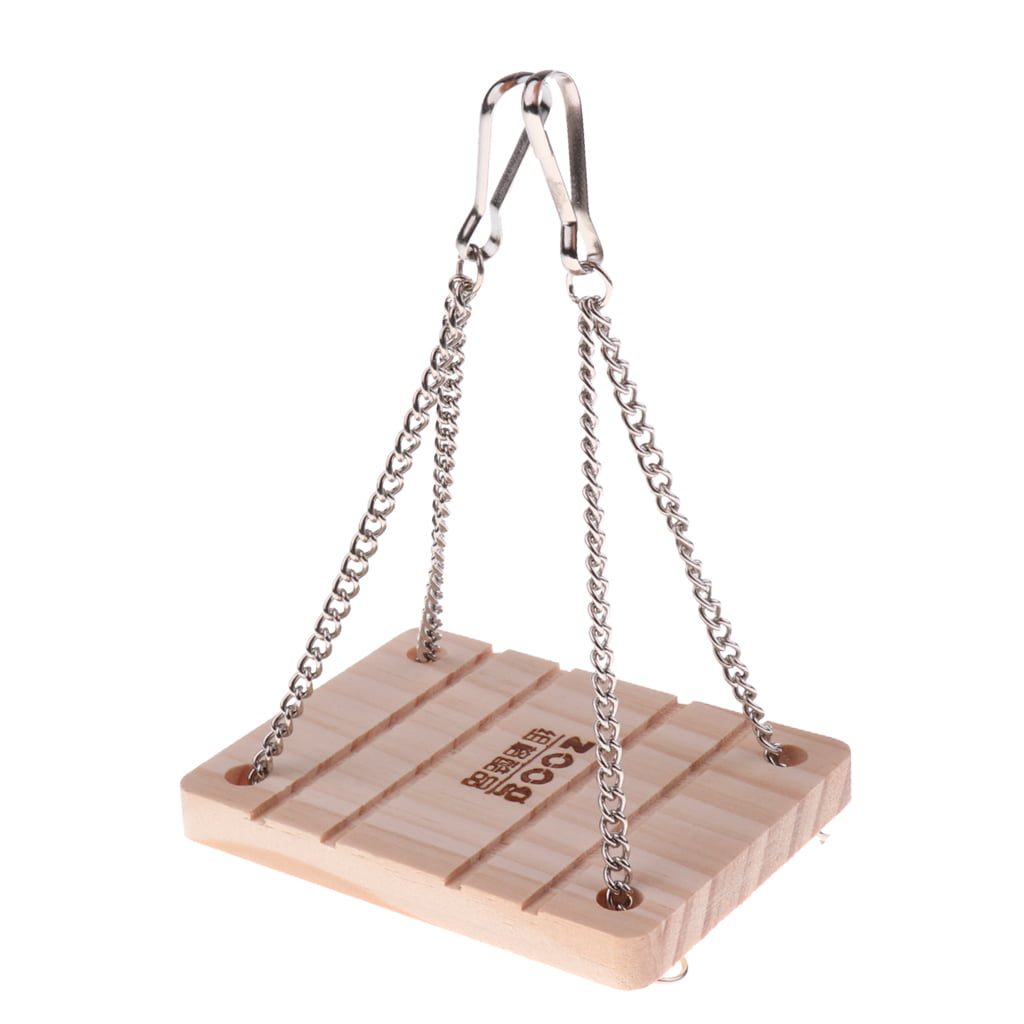 Wooden Hamster Toy Swing Bird Mouse Exercise Cage Hanging Pet Play Toys Q 