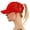 Red, variant on C.C Ponytail Messy Buns Trucker Ponycaps Plain Baseball Visor Cap Dad Hat Gray
