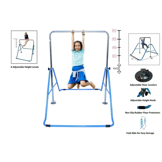 Athletic Bar Barre horizontale de gymnastique + tapis de culbutage  professionnel pour enfant - Barre asymétrique à