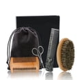 thumbnail image 1 of Beard Brush Set Professional Beard Comb Brush Care Mane Oval Brush Style Modeling Hair Stainless Steel Comb Beard Scissors Grate Comb, 1 of 8