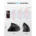 thumbnail image 4 of TECKNET Ergonomic Mouse, Rechargeable 2.4G+Bluetooth Vertical Mice 6 DPI Adjustable, Wireless Optical Carpal Tunnel Mouse Right Hand, Multi Device for Laptop, PC, Computer, MacBook, iPad - Black, 4 of 7