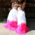 thumbnail image 3 of Vinsonshop Fuzzy Leg Warmers Boot Cuffs Leg Warmers for Women Winter Fluffy Leg Warmers Y2k 80s Accessories for Women Fluffy Leg Warmers Party Outfits for Women White One Size, 3 of 3