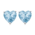 thumbnail image 2 of KoolJewelry Sterling Silver Cubic Zirconia Heart Birthstone Earrings, 2 of 5