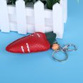 thumbnail image 5 of Lindo llavero con colgante de zanahorias de cuero PU, llavero, bolso, regalo ornamental para coche (rojo), 5 of 5