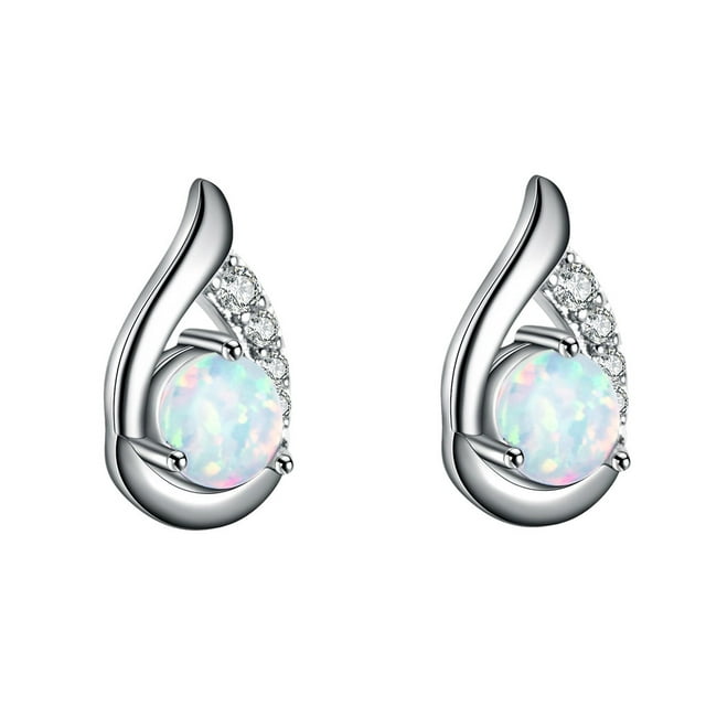 Pendientes Qarigey plata 2 piezas mujer joyería atemporal versátil pequeños blanco
