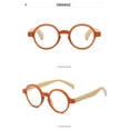 thumbnail image 4 of Orange 42mm Retro Round Reading Glasses 1.5 for Men Harry Potter Women Bamboo Print Wood Grain Readers +1.50, 4 of 5