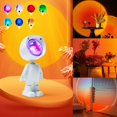 thumbnail image 1 of Proyector romántico de lámpara de atardecer con robot astronauta, luces de atardecer multicolor Wokuya para dormitorio, ideal para transmisión en vivo, decoración de fiestas y habitaciones, regalos de, 1 of 5