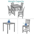 thumbnail image 6 of SESSLIFE 5 Piece Counter Height Dining Room Set, Includes Table & 4 Upholstered Chairs, Gray, 6 of 11