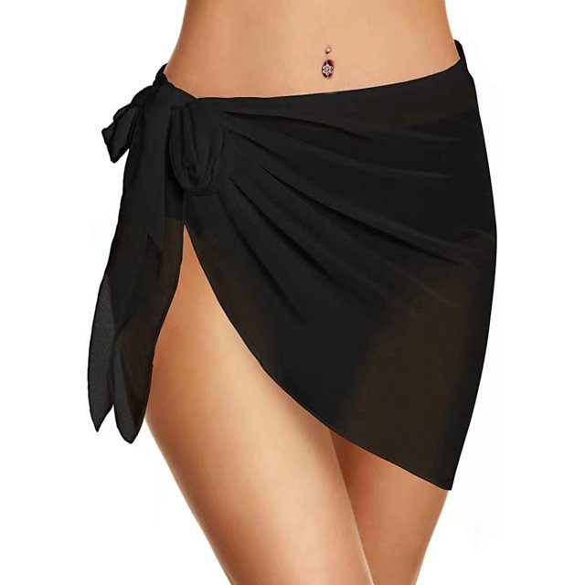 Traje de baño de gasa envolvente de bikini transparente con envoltura de playa tipo pareo recortado para mujer, 50 * 140 Sincero Electrónica