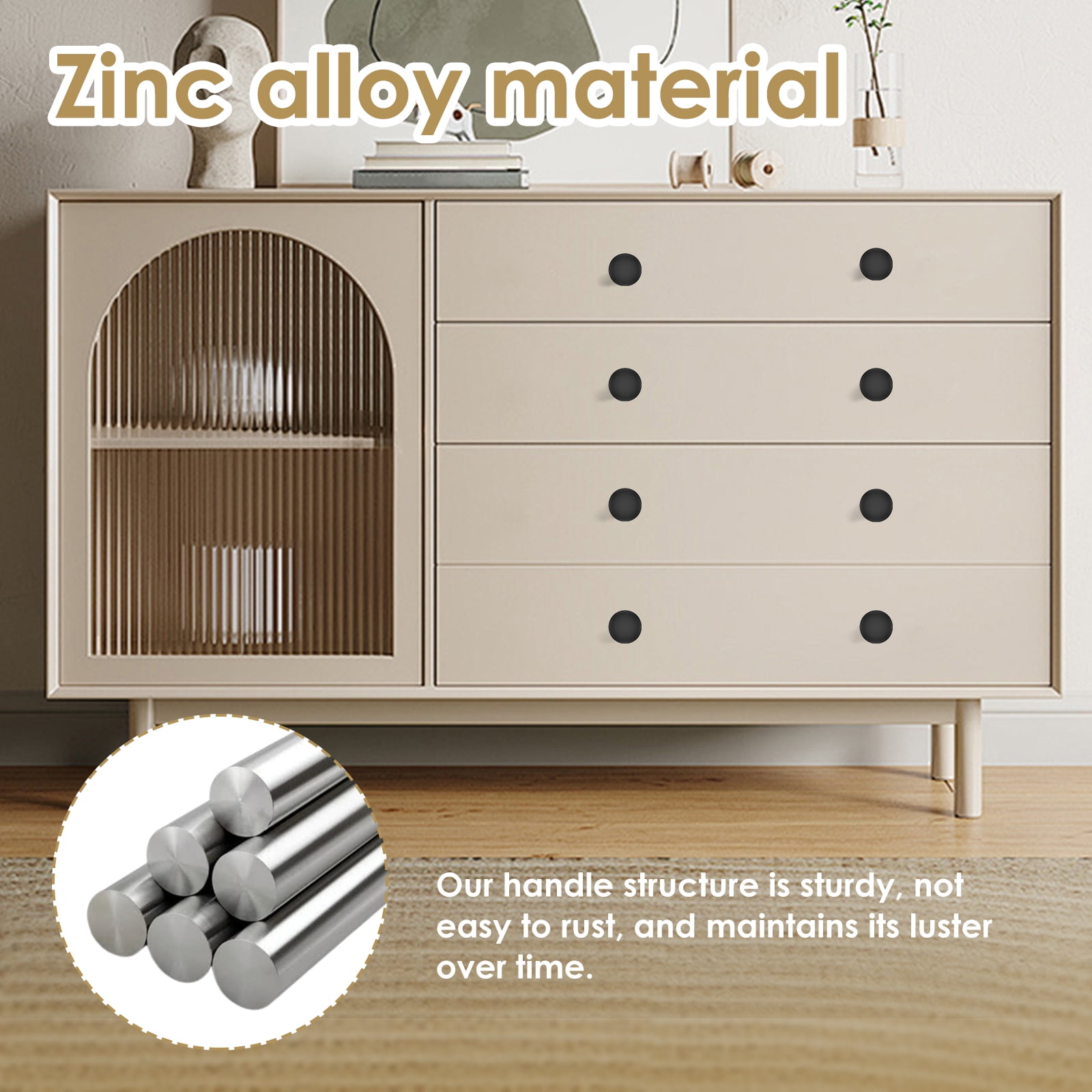 50Pcs Drawer Knob Set Zinc Alloy Cabinet Handles Rustproof Gold Dresser Knobs with Screws Decorative Drawer Pull Handle Furniture Knobs for Kitchen Cabinets Drawer Dresser