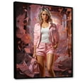 thumbnail image 2 of Designart "Stylish Denim Woman" Fashion Floater Framed Wall Art Living Room, 2 of 5