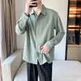 thumbnail image 5 of Camisas para hombre de negocios verde liso con mangas Camisa para hombre XXL con botones Cosas baratas Tops originales vintage Ropa de marca, 5 of 5
