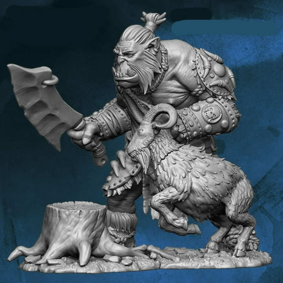 Orc Butcher Dragging Goat Figure Kit 28mm Heroic Scale Miniature Unpainted First Legion