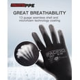 thumbnail image 2 of Guantes de trabajo PACIFIC PPE con pantalla táctil recubierta de poliuretano, 18 pares, XL, 2 of 8