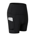 thumbnail image 1 of Women's High Waist Yoga Shorts Pocket Running Training Quick-Dry Tight Stretch, 1 of 4