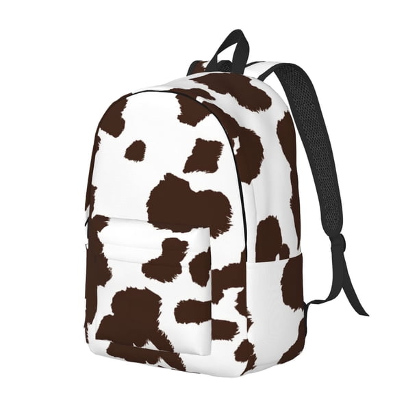 Disketp Brown Cow Mochila de Lona Estampada, Mochila Escolar de Viaje Ligera para Estudiantes y Portátil-Medium