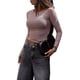thumbnail image 1 of Camisetas de Larga con Cuello Redondo para Mujer, Estilo Casual y Ajustado, de Color Liso. Ropa Básica de Otoño. Rosa M, 1 of 7