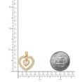 thumbnail image 4 of 14K Gold Heavy Plated Heart Shaped CZ Halo Pendant w/Floating Heart CZ + 30 inch 2.4mm Figaro Chain Necklace Set, 4 of 7