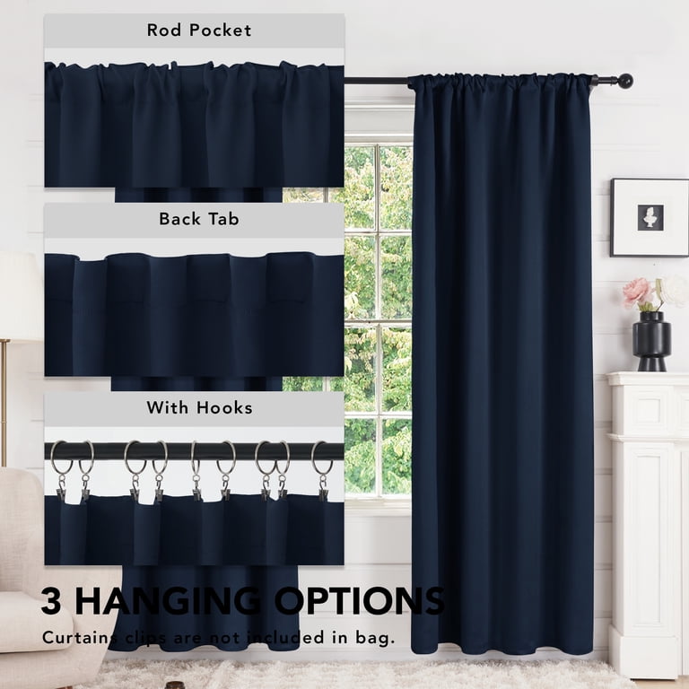 Deconovo Blackout Curtains 52x84 Navy Blue 2-Panel Set photo 6
