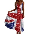 thumbnail image 2 of TaTaai Women's Casual Union Jack Print Dress with Round Neck, Short Sleeves, and Comfortable Ankle-Length Fit Gift, 2 of 8