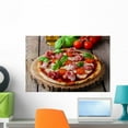 thumbnail image 1 of Pizza with Mozzarella and Wall Mural by Wallmonkeys Peel and Stick Graphic (24 in W x 16 in H) WM279837, 1 of 4