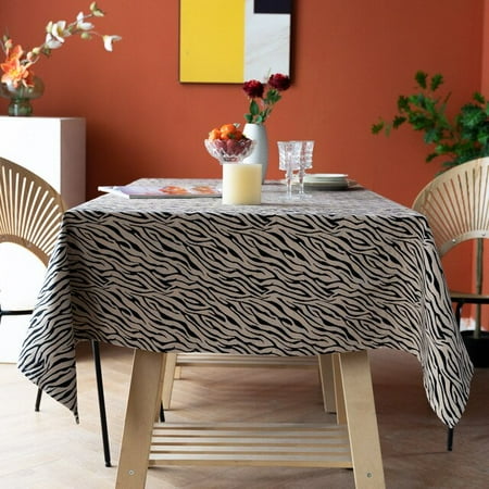 

Luxury Thickened Tablecloth Zebra Stripe Pattern Tablecloth Jacquard Decoration For Living Room
