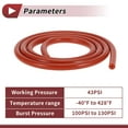 thumbnail image 5 of Unique Bargains 4Ft 3/16" 4mm ID 3.5mm Thickness Silicone Vacuum Hose for Air and Water Red, 5 of 6