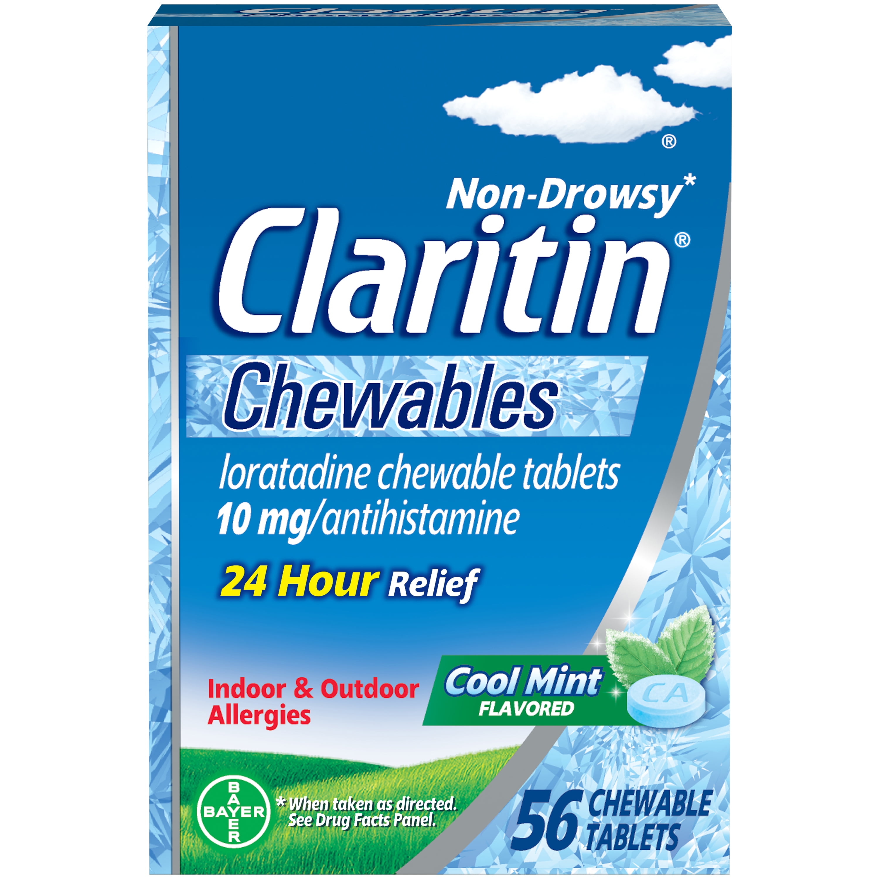 Claritin Allergy Medicine, Antihistamine, Cool Mint Chewable Tablets
