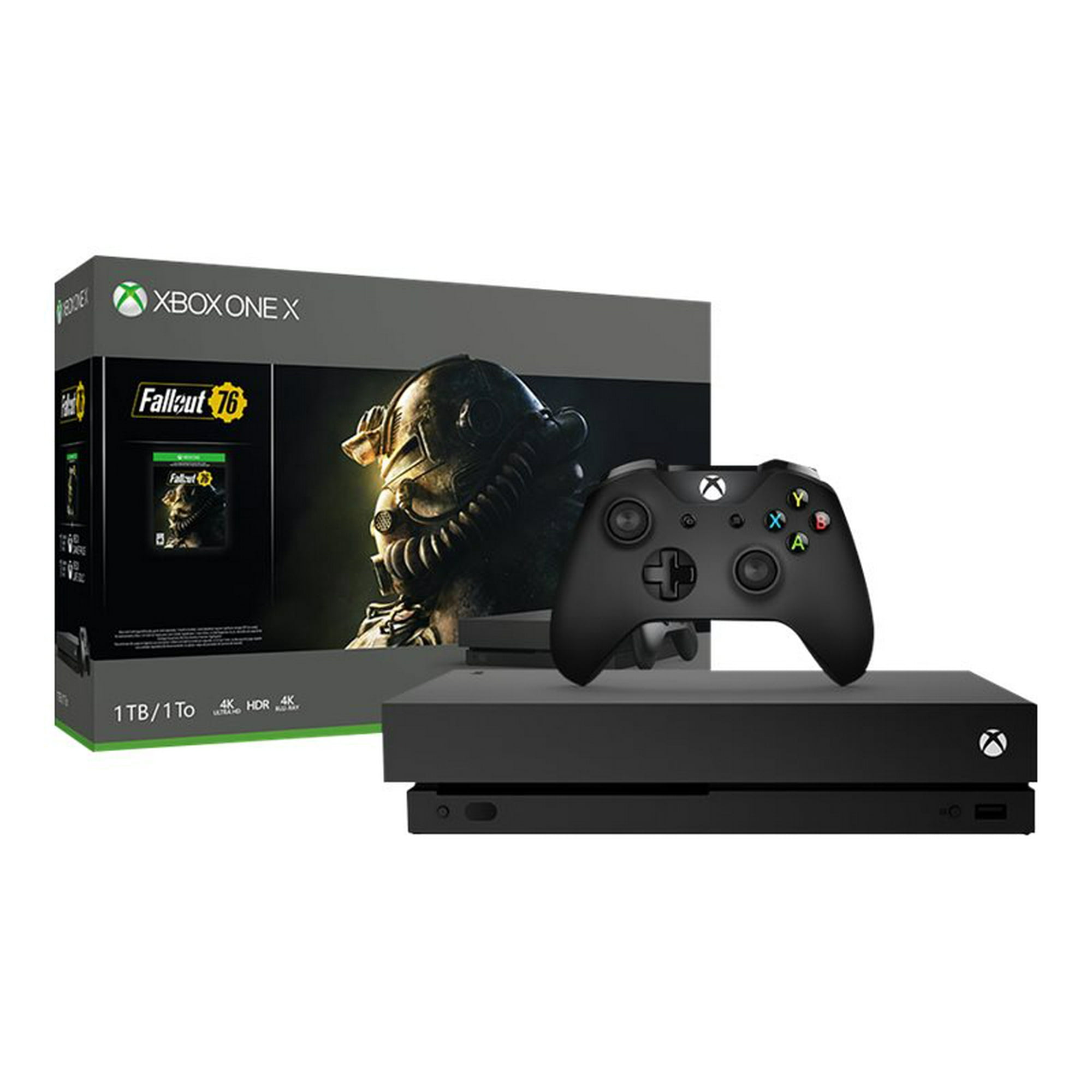 Microsoft Xbox One X Game console 4K HDR 1 TB HDD black Fallout 76 Walmart