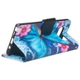 thumbnail image 5 of Samsung Galaxy Note 8 Case, Faux Leather Wallet Case Combo, Tempered Glass Screen Protector, Kickstand Wrist Strap Wallet Cover - Blue Butterfly, 5 of 5