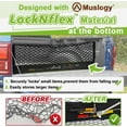 thumbnail image 2 of Truck Bed Cargo Net Compatible with Pickup Truck Bed Organizer Stretchable 4'x4' to 7'x7' High Elastic Heavy Duty Upgraded Reinforced Storage Net with 10 Metal Carabiners (Single Layer), 2 of 7