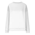 thumbnail image 5 of ManxiVoo Womens Soft Comfy Crewneck Sweatshirt Long Sleeve Loose Fit Pullover Top for Everyday Casual Wear M Size White, 5 of 5