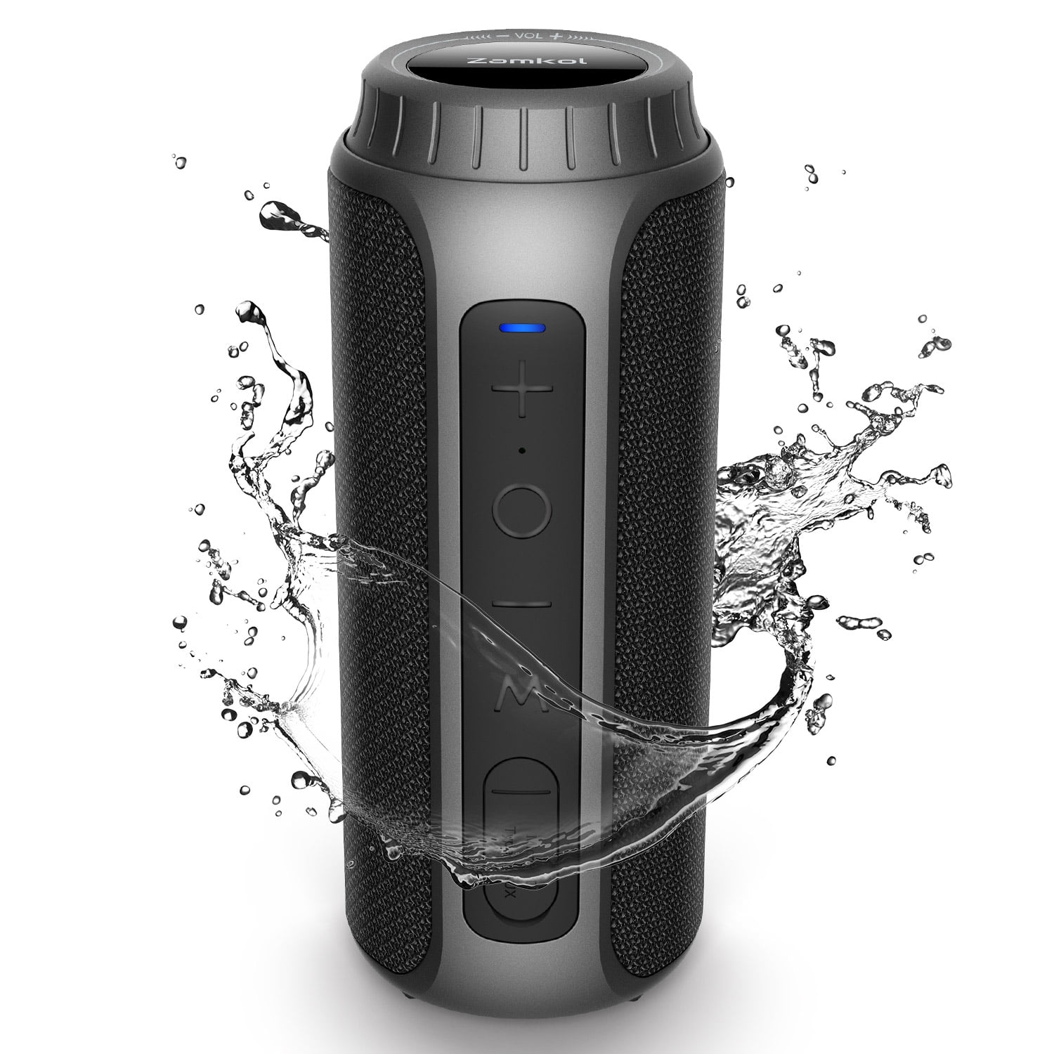 Portable Waterproof Wireless Bluetooth Speaker, Zamkol 30W Loud Sound Enhanced Bass, Black, Size: One Size