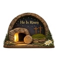 thumbnail image 2 of Wooden Easter Ornament with Scripture – 2D Hollow Design Depicting Resurrection Scene, Tabletop Display for Home Décor, Christian Religious Gift, 2 of 8