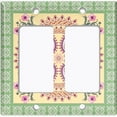 thumbnail image 6 of Metal Light Switch Plate Cover Green Pink Floral Paisley Circular Tile Pattern TIL086, 6 of 13