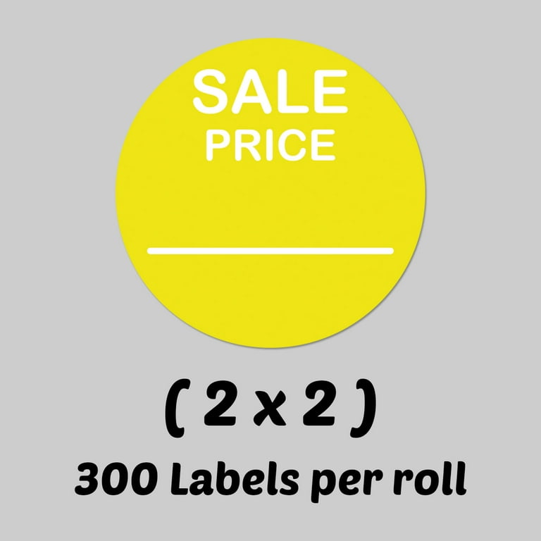 Round Sale Price Stickers (2 inch, 300 Labels per Roll, 10 Rolls, Yellow)  for Use Retail, Yard Sales or Garage Sale 