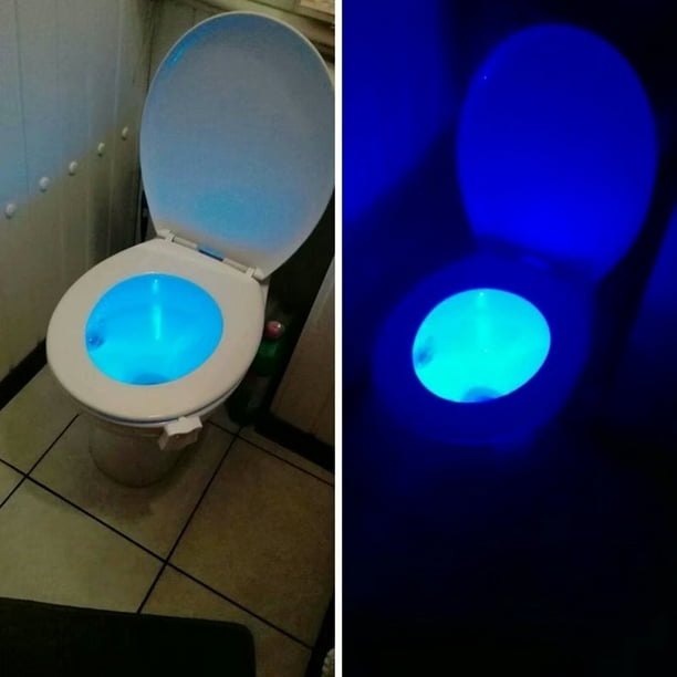 Détection de mouvement de lumière de toilette - Lumière de cuvette de  toilette LED 16 couleurs avancée, mémoire interne, détection de lumière  (blanc)