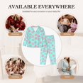 thumbnail image 7 of Salouo Colorful Sweet Donuts Pattern Women's Pajamas Set Long Sleeve Button Down Sleepwear Soft Pj Lounge Sets for women 2 Piece Pjs Set with Long Pants-Medium, 7 of 7