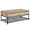Oak, variant on Black & Chrome Combo - Hidden Storage Feature - Contemporary Decor - Easy-to-Use Coffee Table