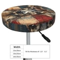 thumbnail image 4 of Daiia American Flag Deer Art Stool Covers Round,Round Bar Stool Covers Waterproof Bar Chair Covers Washable Stool Cushion Slipcover for 12-14 Inch Chair-14 inch, 4 of 7