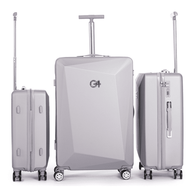 WINGOMART Ensemble de Bagages 3 Pcs Léger Durable PC+ABS Rigide, Roues Doubles Pivotantes, Cadenas TSA - 20 Po/24 Po/28 Po