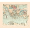thumbnail image 2 of Perthes 13x12 White Modern Wood Framed Museum Art Print Titled - Eastern Mediterranean Sea - Perthes 1914, 2 of 4