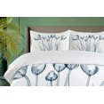 thumbnail image 4 of Ambesonne Flower Duvet Cover Set, Tulips with Solar Effect, 2-Calking, Dark Petrol Blue White, 4 of 7