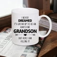 thumbnail image 5 of Grandson Gift, Grandson Mug 11OZ, I Never Dreamed I''d Grow Up To Be AN ... Cool But Here I Am Killing It! Funny Mugs Gift from Grandma Grandpa, Coffee Gift for family Christmas Thanksgiving Halloween, 5 of 6
